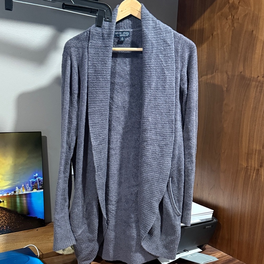 Barefoot Dreams CozyChic Lite Cardigan in Charcoal